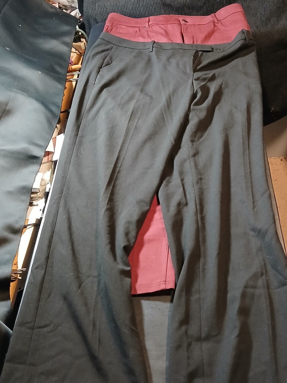 2 Pair Of Calvin Klein Pants Both Size 14 Black/red Dress Pants